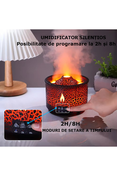 GBV LOGIC umidificator de aer tip vulcan GBV LOGIC,300ml,telecomanda,2 culori.temporizator