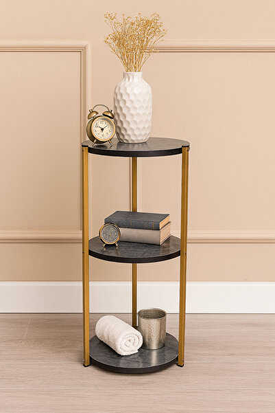 AKKAYAHOME Çok Amaçlı 3 Katlı Raf - Çiçeklik, Organizer, Sehpa Ve Köşe Rafı -...