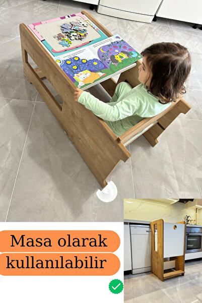 ALİSYUM Fonksiyonlu Öğrenme Kulesi Montessori Öğrenme Kulesi Aktivite Masası Öğrenme Kulesi