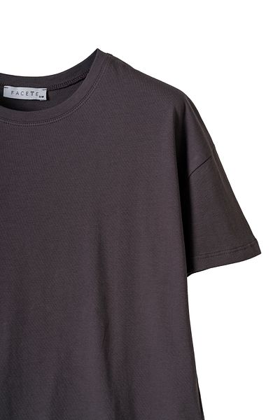 FACETTE Γυναικείο μπλουζάκι Anthracite Basic κοντομάνικο