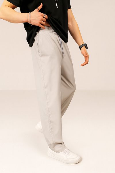 EydaMoon Men's Baggy Loose Cut Parachute Fabric Elastic Waist Trousers