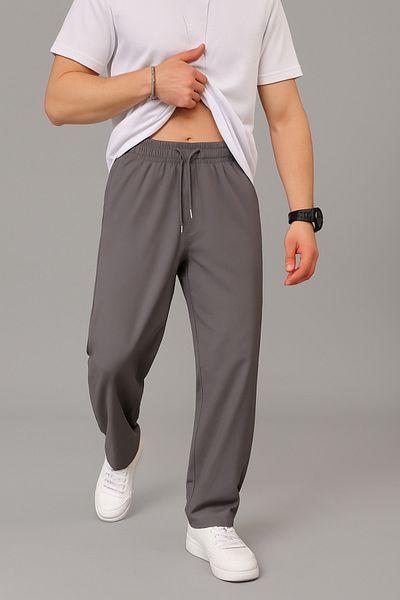 EydaMoon Men's Baggy Loose Cut Parachute Fabric Elastic Waist Trousers