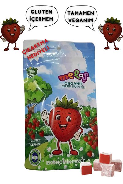 Boratila Toys Organic Fruit Cubes Gluten Free, Sugar Free Vegan 100 Grams Strawberries