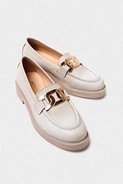 Mubiano Collection مجموعة Mubiano من الجلد الطبيعي حذاء باليه نسائي بيج -MCSD...