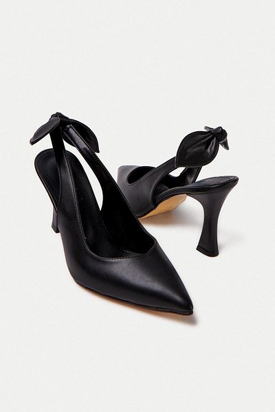 Mubiano MBHSN8082-S Pantofi stiletto și cu toc pentru femei, cu detaliu de fundă elastică pe spate