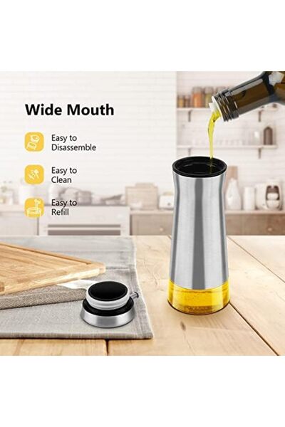 mastergold Olive Oil and Vinegar Dispenser Bottle Set 2 Pack Drip Free Stainless Steel Spout for Kitchen