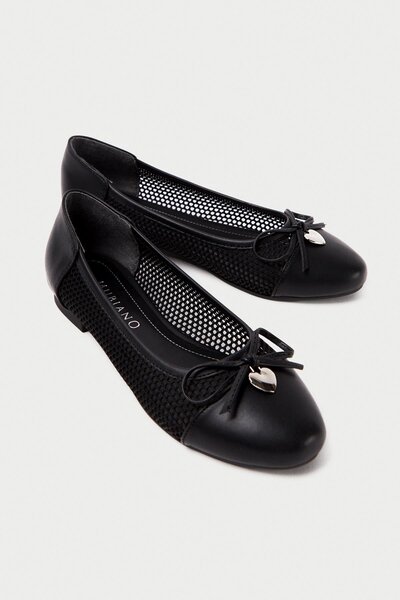 Mubiano MBSR2323-S mrežasta mašna sa detaljima, ženska crna Baletanke