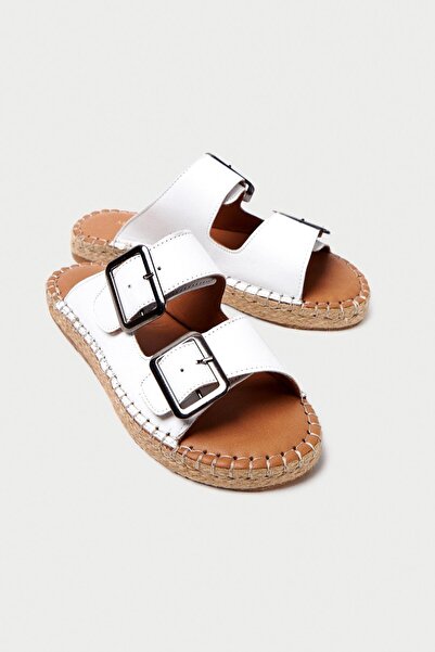 Mubiano Collection Mubiano Колекція справжньої шкіри Жіночі капці Білий -MCSVK23T003-B