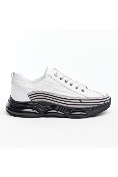 derinet Yüksek Taban Hakiki Deri Erkek Sneaker