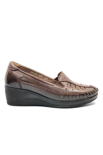 Forelli Sahra Genuine Leather Orthopedic Comfort Women's Casual Shoes Taba