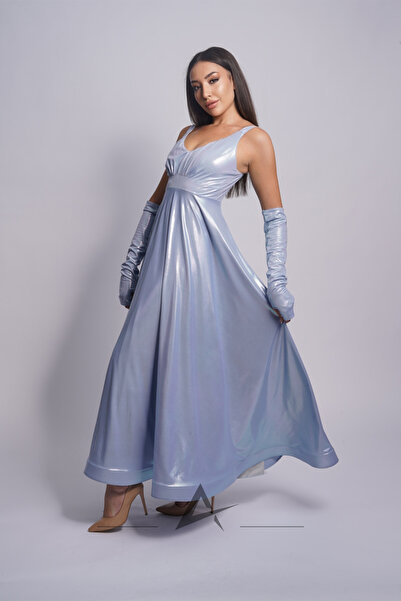 Alonclia Straplez Büzgü Detaylı Askılı Yüksel Bel Abiye