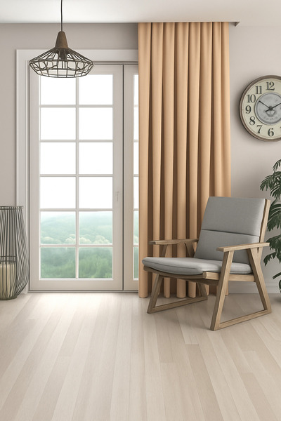 Emuz Kumaş Fon Vizon 1 / 3 Sık Pileli ( TEK KANAT ) Blackout, Fon, Tül, Perde,