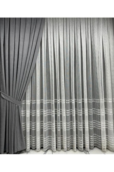 Emuz Светлосив плат за фон 1/3 плисиран (еднокрилен) панел, фон, тюл, завеса,...