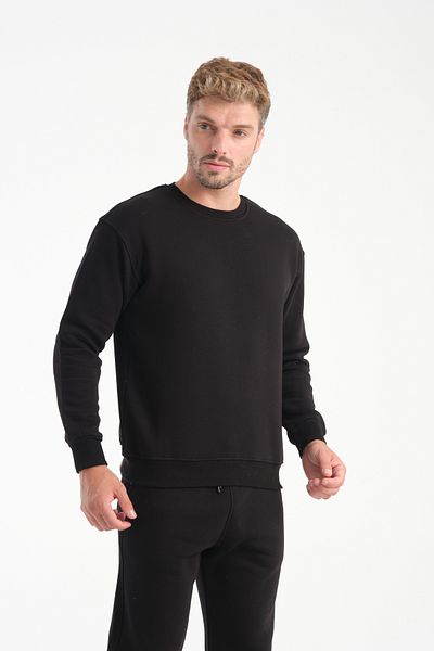 KAPHONE Men's Crew Neck Three Thread Raised Sweatshirt