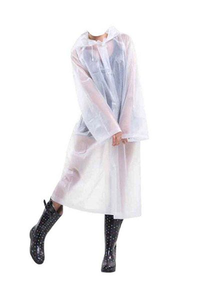 Generic Portable Breathable Raincoat With Hood Sleeves