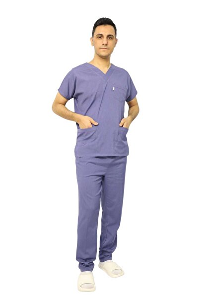 nutrix طقم جيرسي للرجال من Storm Blue بأكمام خفاش من الليكرا للممرضات والأطبا...