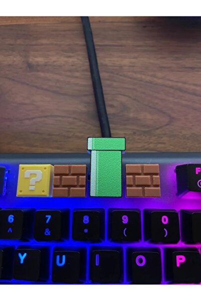 PUREYSMA Super Mario Klavye Tuş Seti (4’lü) – Soru Bloğu, Boru ve Tuğla | Mek...