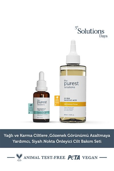 The Purest Solutions Set de îngrijire a pielii pentru prevenirea punctelor negre, care ajută la reducerea aspectului porilor și a tenului gras și mixt