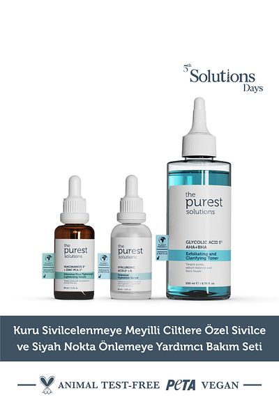 The Purest Solutions Set de îngrijire pentru a preveni acneea și punctele negre, special pentru pielea predispusă la acnee uscată