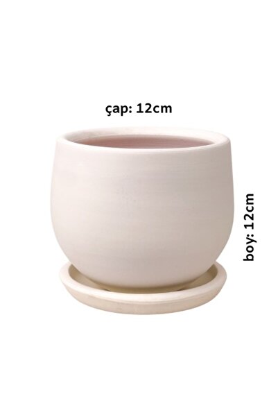 Fidanburada Curvy Terra Cotta Saksı - Beyaz 12cm