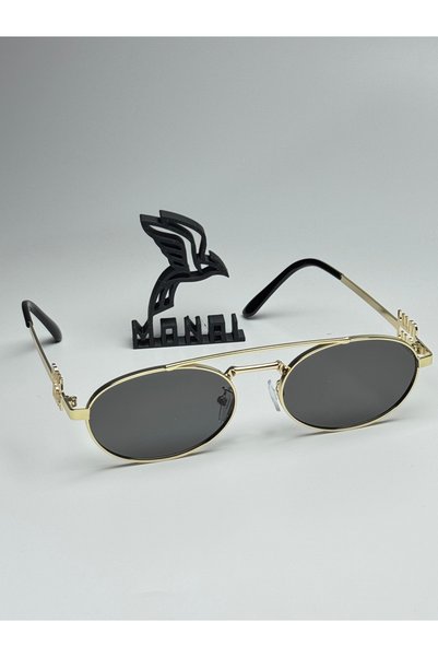 MONAL Miuw Gold Sap Black Sunglasses Oval Frame Organic Glass 50 Ekartman
