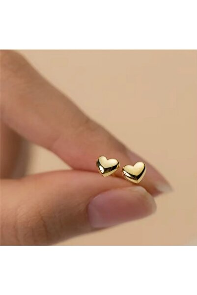 İnci Minimalist kalp tasarımlı çelik küpe