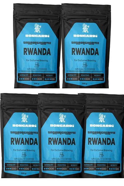 Bongardi Coffee Rwanda Local Single Origin Coffee Set 5X200G (Core or Ground Can Be Chosen)