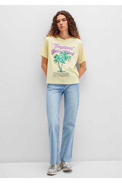 Mavi Beach Printed Yellow T-Shirt Regular Fit / Regular Cut 1613490-71319