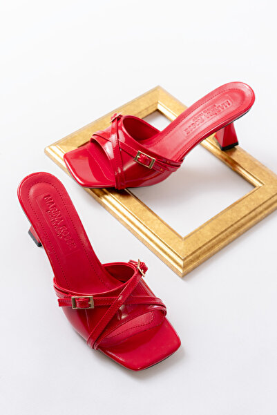 marinarosse Red Larmina Patent Leather Classic Women's Heeled Slippers