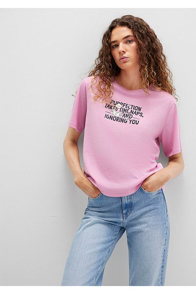 Mavi Cat Printed Pink T-Shirt Regular Fit / Regular Cut 1613473-71031