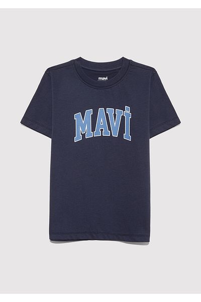 Mavi Logo Printed Navy Blue T-Shirt Regular Fit / Regular Cut 6610030-82318