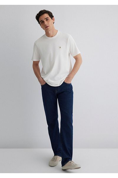 Mavi Tricou alb cu detaliu broderie cu sigla Mühsel Regular Fit / Regular Cut 0612736-70057