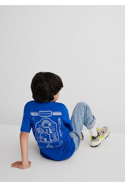 Mavi Printed Navy Blue T-Shirt Loose Fit / Loose Relaxed Fit 6610391-70896