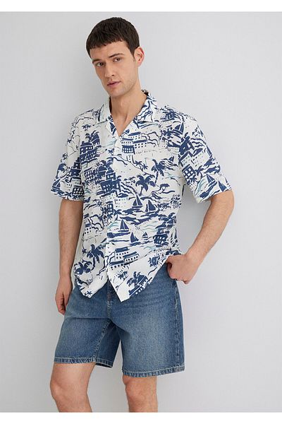 Mavi Printed Blue Shirt Regular Fit / Regular Cut 0211491-89887