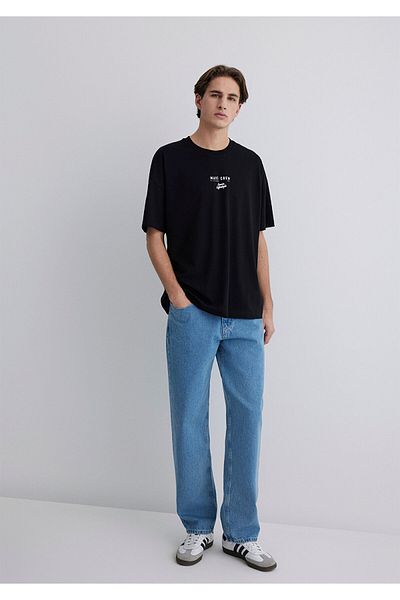 Mavi Minimal Logo Printed Black T-Shirt Relaxed Fit / Comfortable Cut 0612709-900