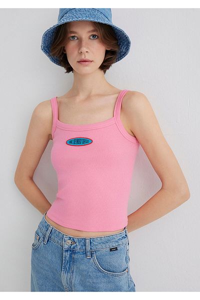 Mavi Indigo Turtles Printed Pink T-Shirt Fitted / Body Fitting Cut 1613534-71028