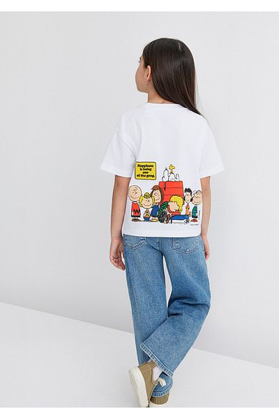 Mavi Peanuts Printed White T-Shirt Loose Fit / Loose Relaxed Cut 7610295 -620