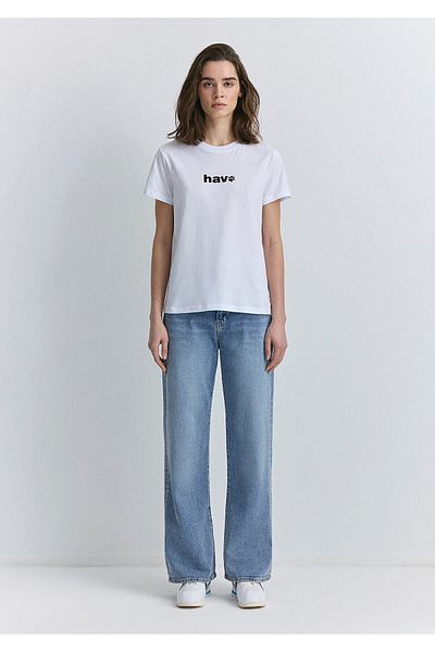Mavi Weißes T-Shirt mit Luftdruck, reguläre Passform 1613288 -620