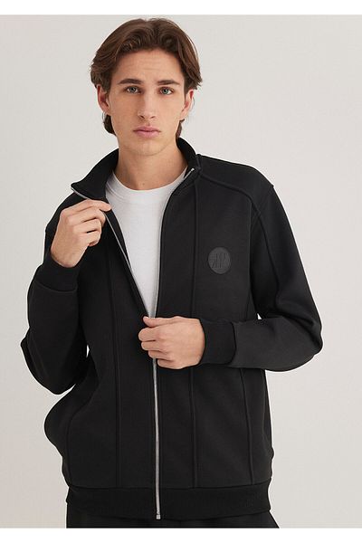 Mavi Pro Schwarz Sweatshirt mit Reißverschluss 0S10354-71379