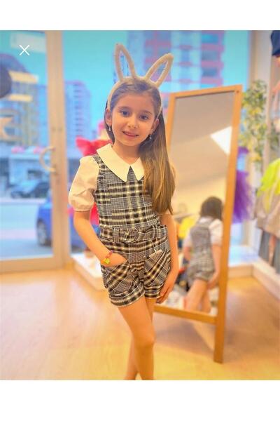 KOKOŞ BEBEK Plaid Jumpsuit with Self Shirt |   Between 7/8 Years