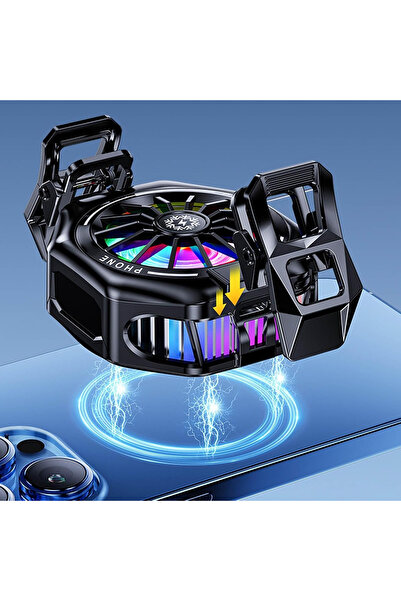 Fibaks Phone Cooler Fan Radiator Magsafe Apparatus 27W Power 3 Different Degree Adjustable Rgb Light Fan