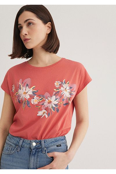 Mavi Tricou roz cu imprimeu floral Regular Fit 1612618 -71102