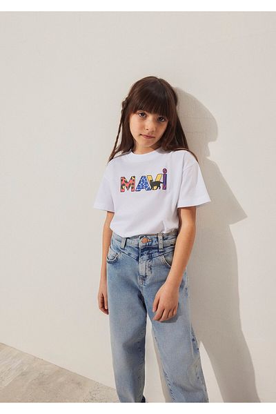 Mavi Logo Printed White T-Shirt Loose Fit / Loose Relaxed Fit7610193-620