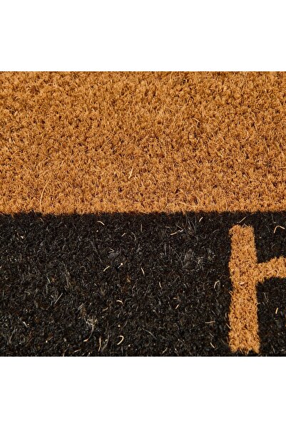 GizHome Giz Home Bordürlü Hello Kapı Önü Paspası - Bej - 35x60 cm