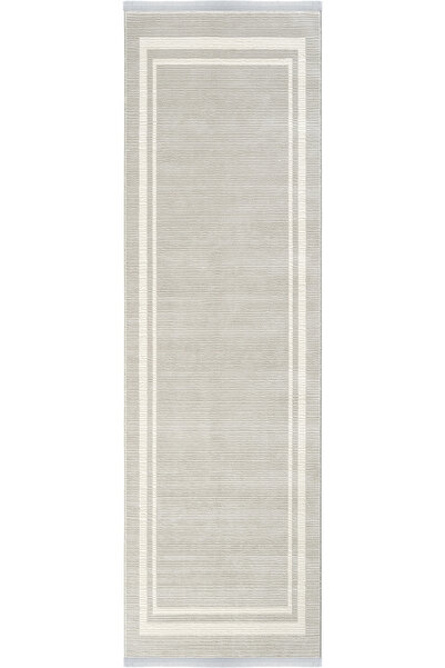 Cool Halı Safir 8605 Gri Yolluk Çerçeve Desenli Uzun Antre Hol Koridor Halısı...