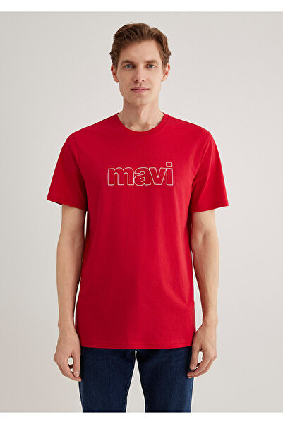 Mavi Piros Slim Fit logóval nyomtatott póló -065781-34535