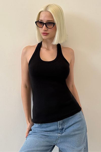 Madmext Tricou negru pentru femei Mg2529