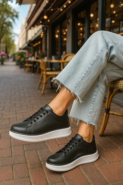 Nstil Casual Women's Sneaker Sports Shoes Lace-up Comfortable Light Thick Sole 525G