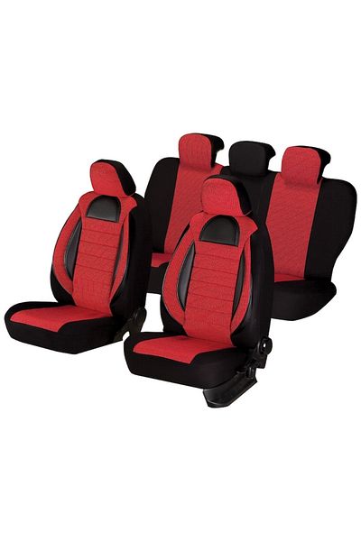SMARTIC Huse scaune auto, Racing, 11 piese, compatibile airbag, rabatabile, 3 straturi de material