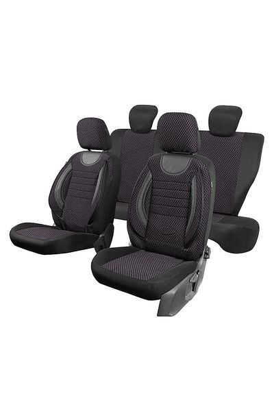 SMARTIC Huse scaune auto, City, 11 piese, compatibile airbag, rabatabile, 3 straturi de material